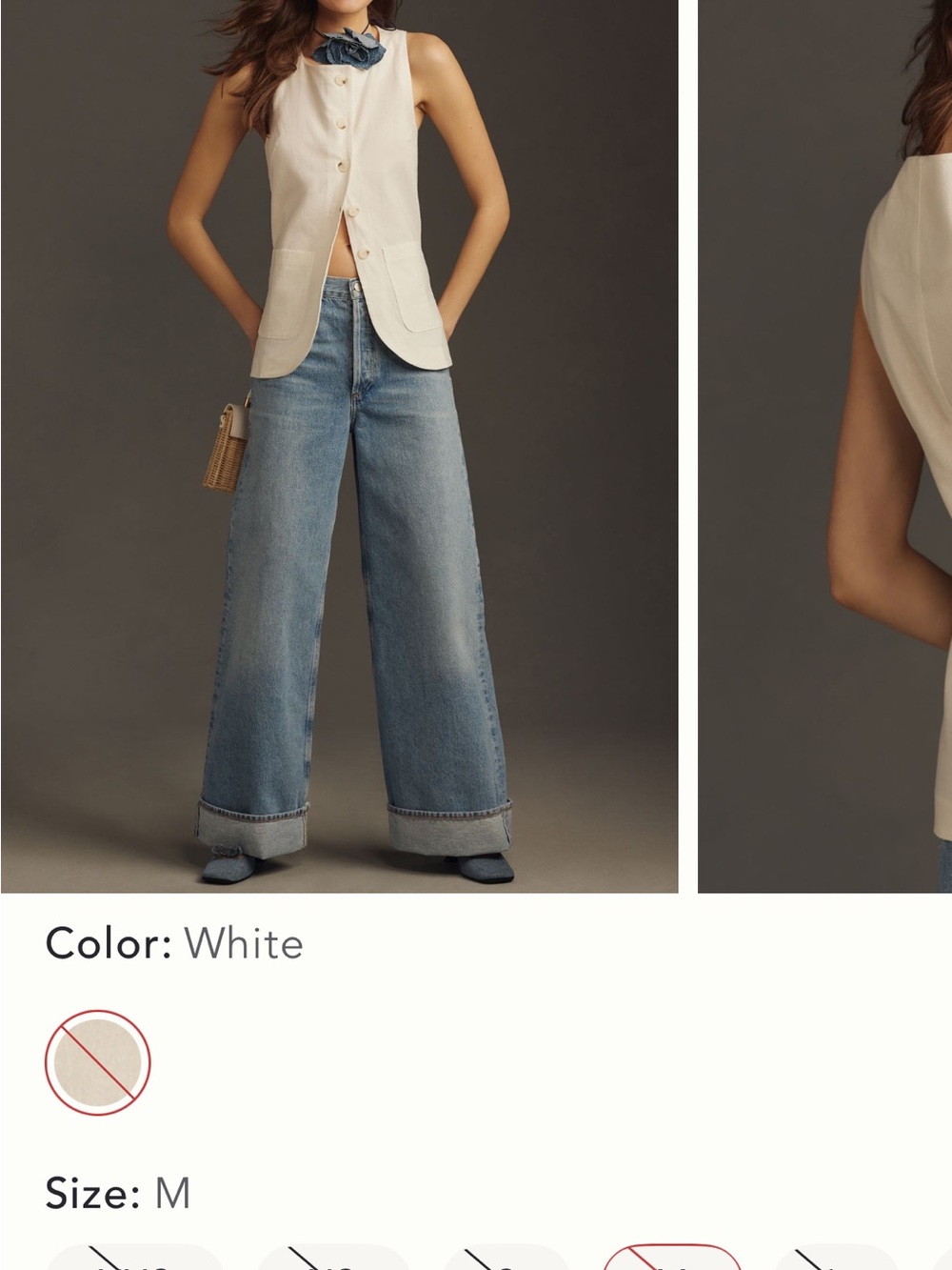 Maeve Cream Button-Front Sleeveless Vest- Elevate your look so easily!